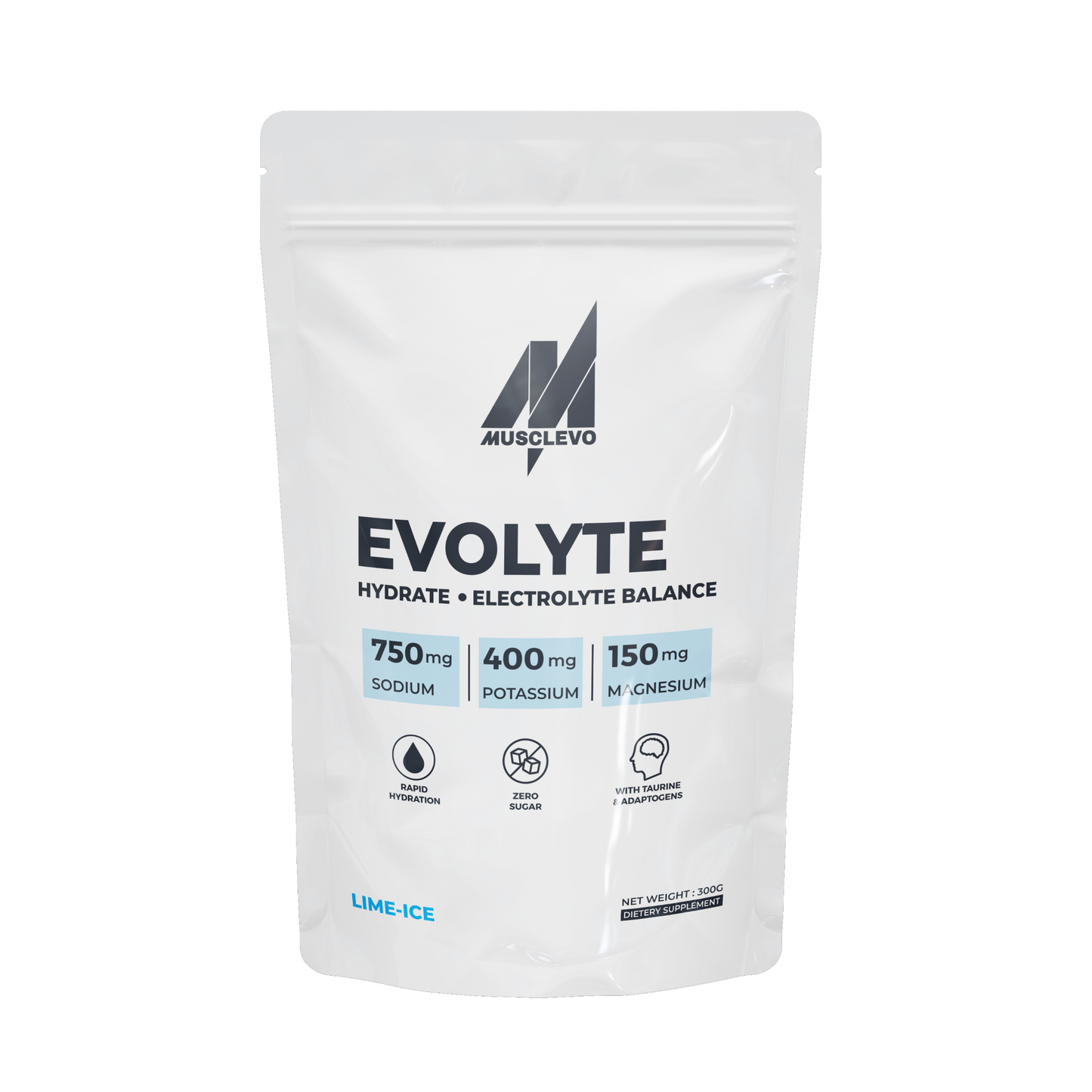 Evolyte supplement package by Musclevo on a white background